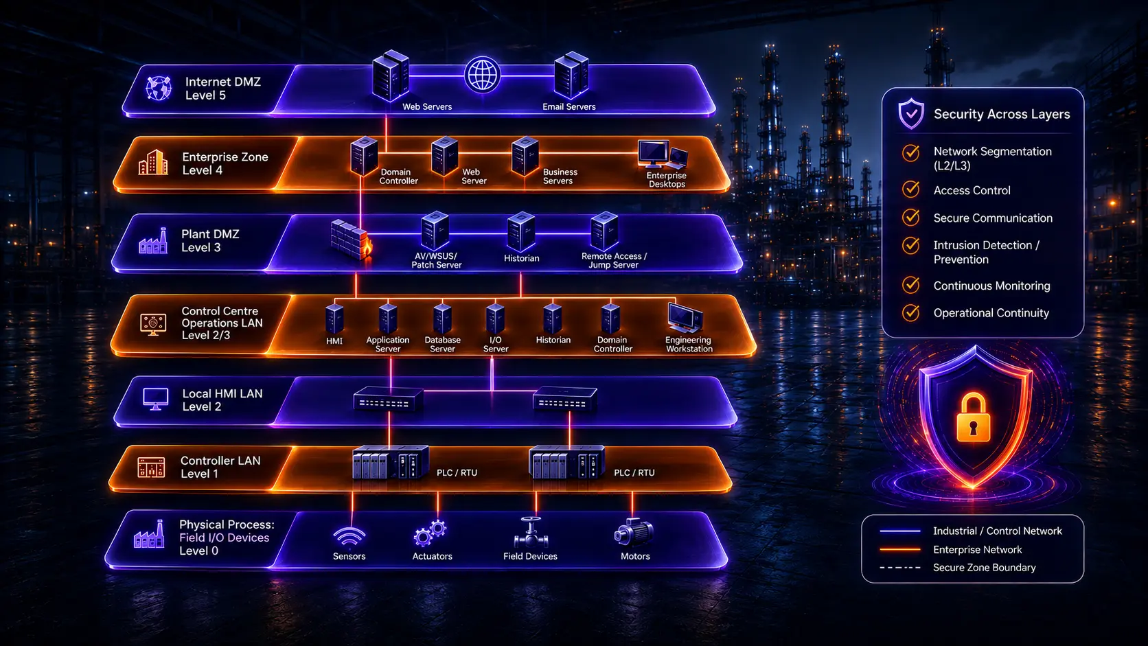 Secure SCADA and PLC in Layer 2 & 3
